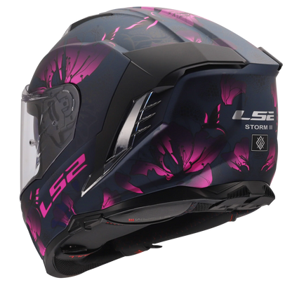 LS2 FF818 Storm III Burst matt zwart / roze - KartKings