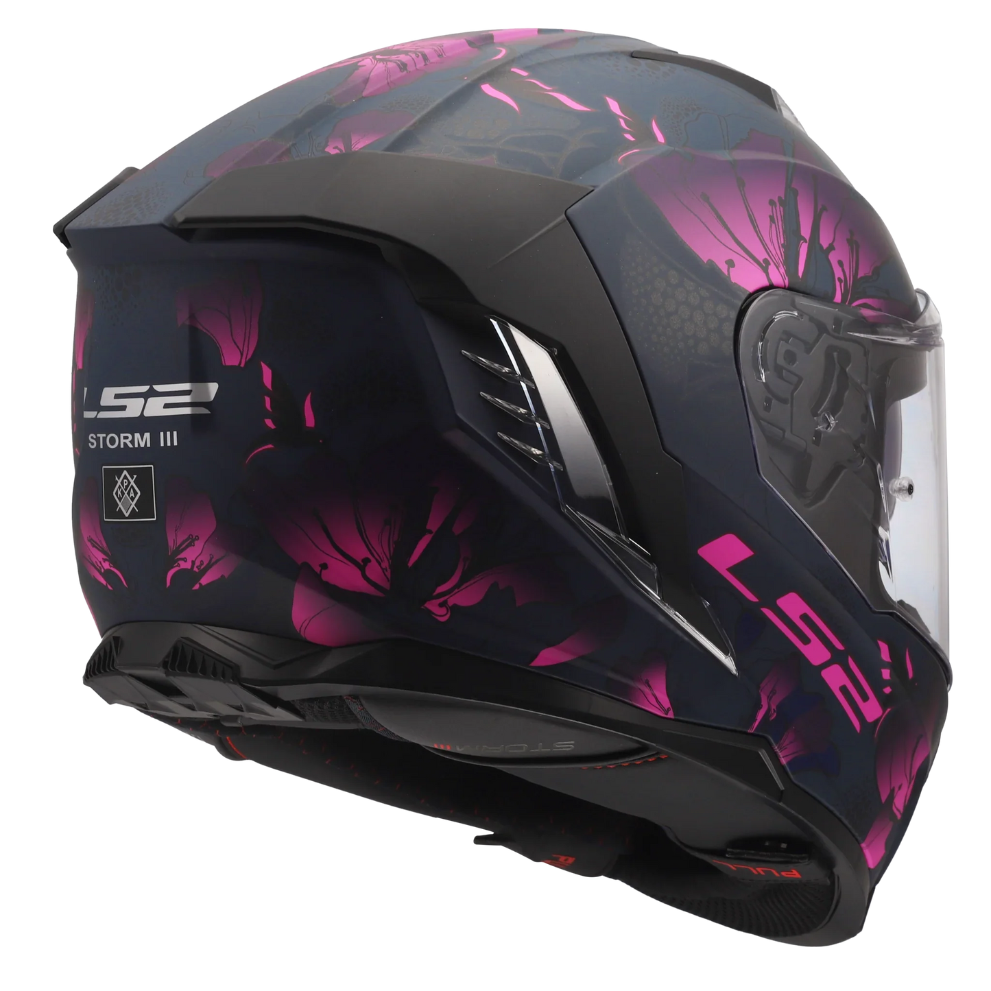 LS2 FF818 Storm III Burst matt zwart / roze - KartKings