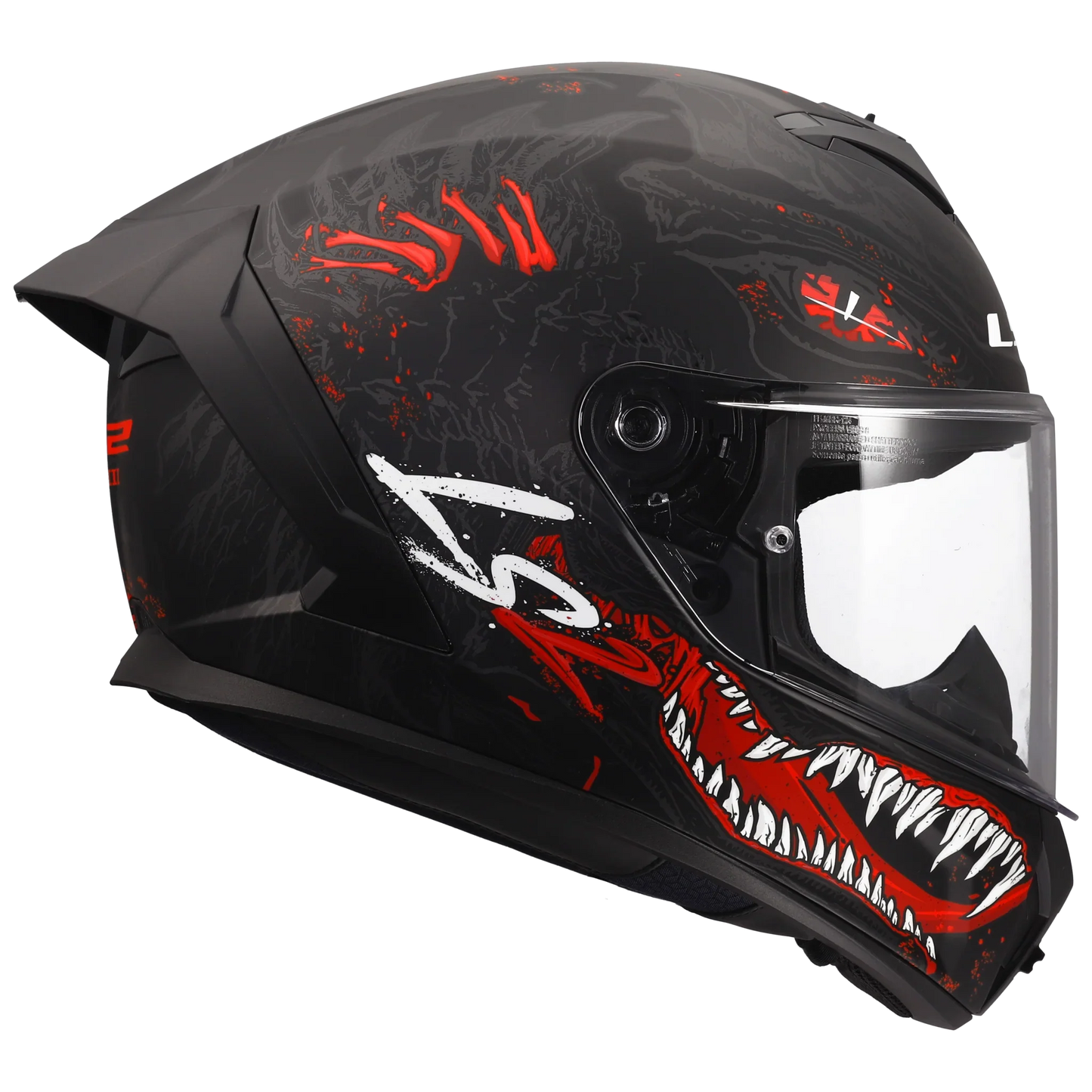 LS2 FF820 Rapid III Kaiju matt zwart/rood - KartKings