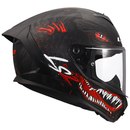 LS2 FF820 Rapid III Kaiju matt zwart/rood - KartKings