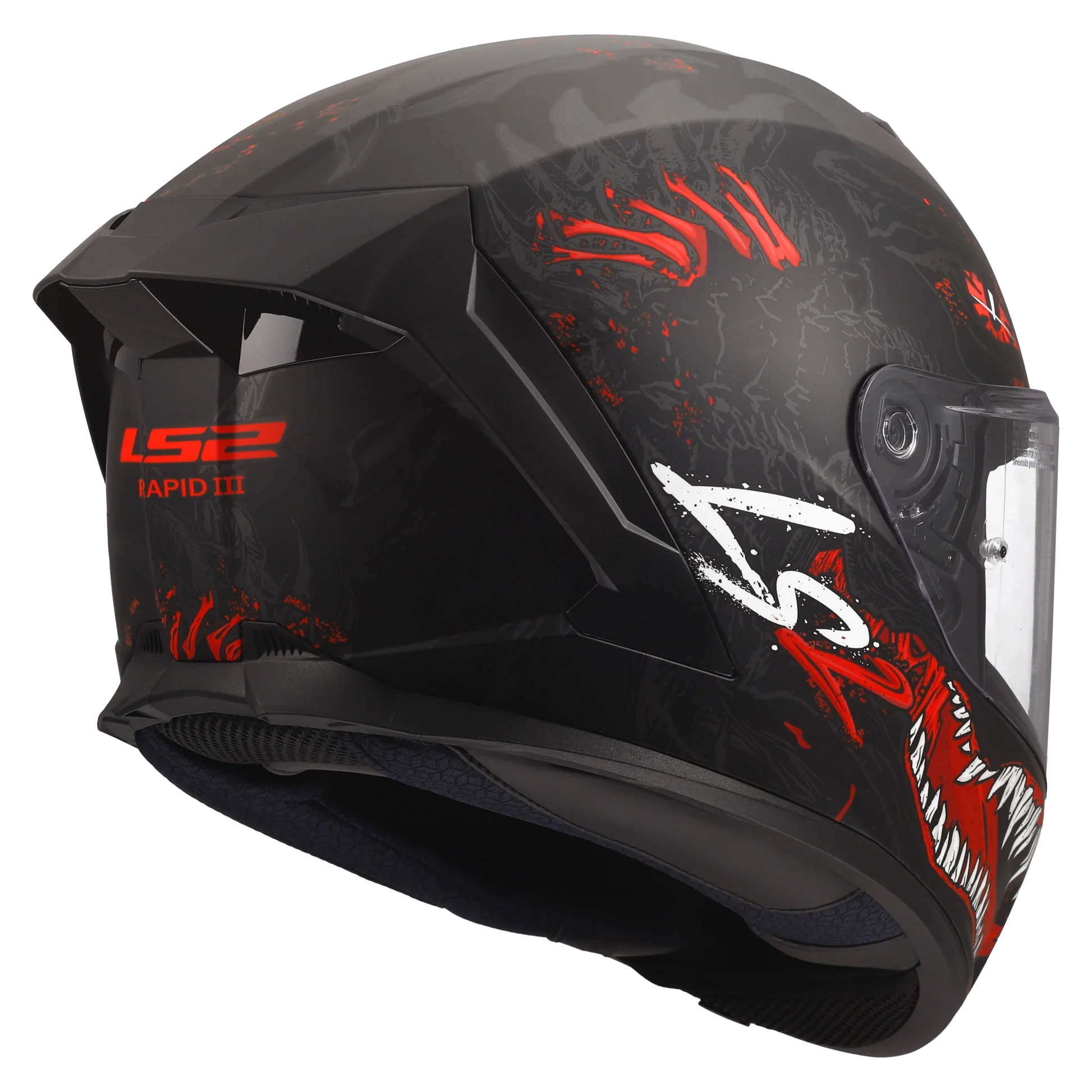 LS2 FF820 Rapid III Kaiju matt zwart/rood - KartKings