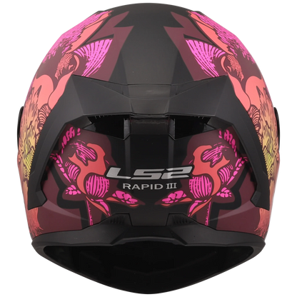 LS2 FF820 Rapid III poppies zwart/roze - KartKings