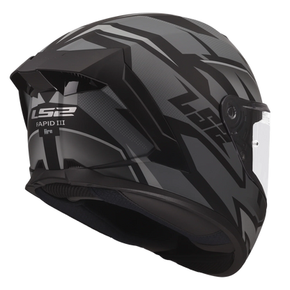 LS2 FF820 Rapid III XTREM zwart/grijs - KartKings