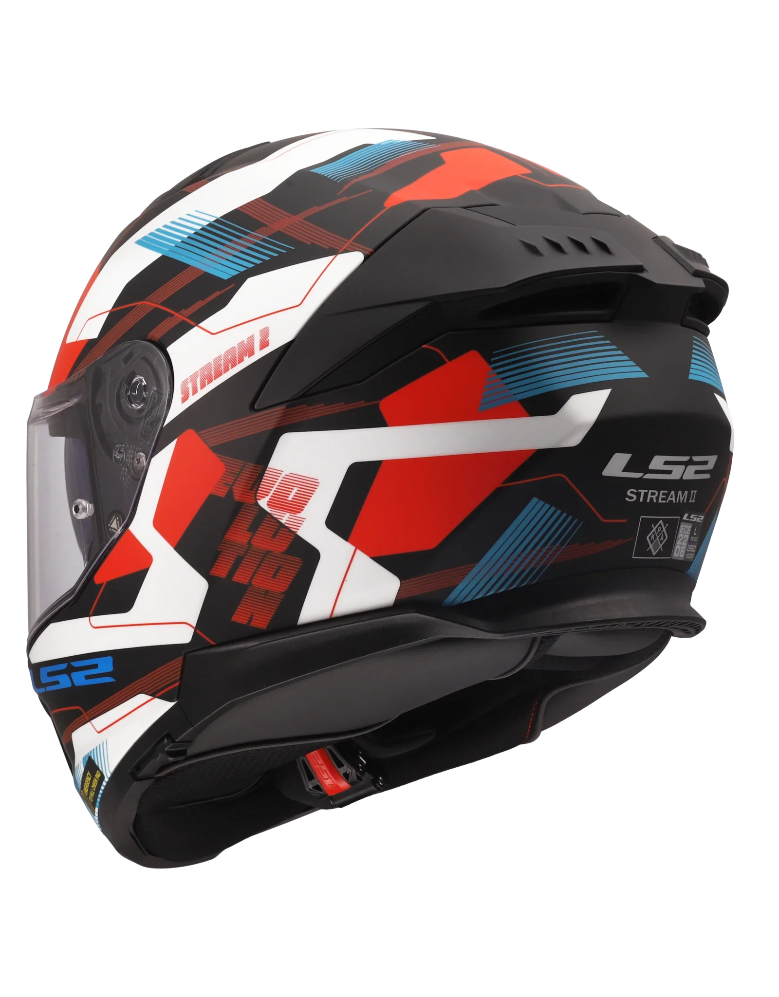 LS2 FF808 Stream II Mika wit/blauw/rood - KartKings