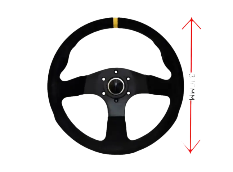 LTEC 3-Spoke Steering Wheel Suede 330mm – Flat Dish