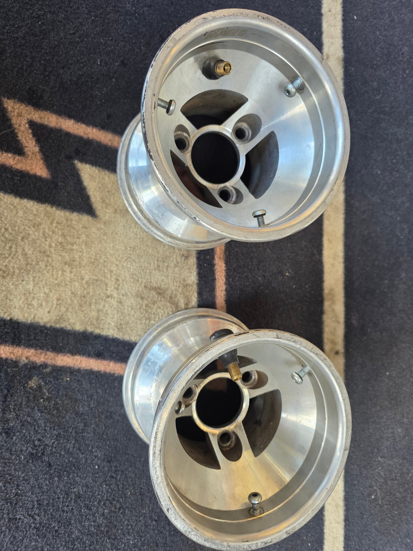 Gebruikt Aluminium voorvelgen set met boutjes 130mm