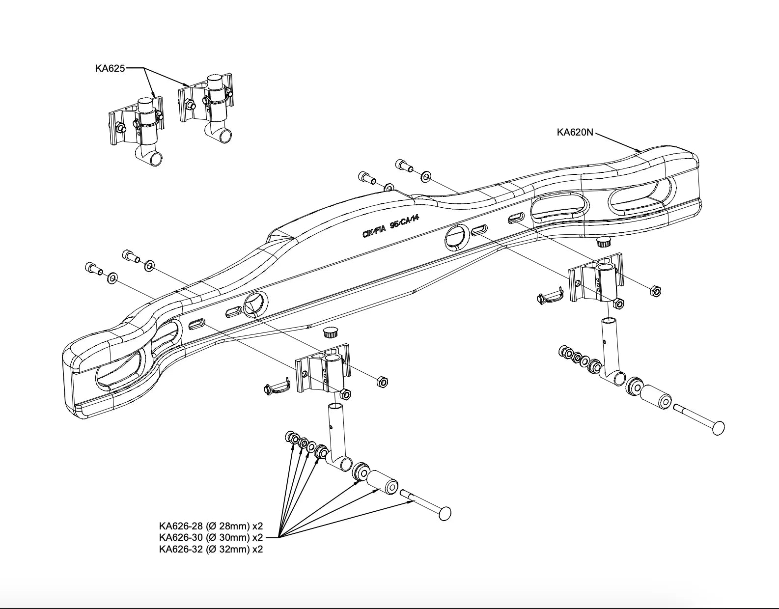 RR achterbumper bevestiging set - KartKings