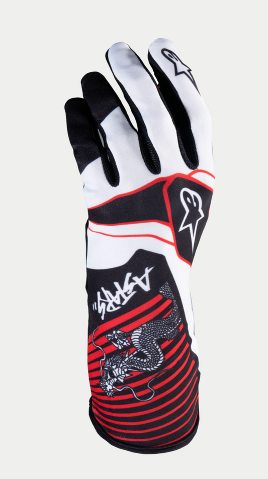 Alpinestars Tech 1-K V2 KAZE limited edition handschoenen zwart / wit / rood