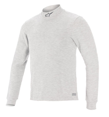 Maillot de corps à manches longues Alpinestars Race V3 Top, norme FIA 8856-2018, blanc