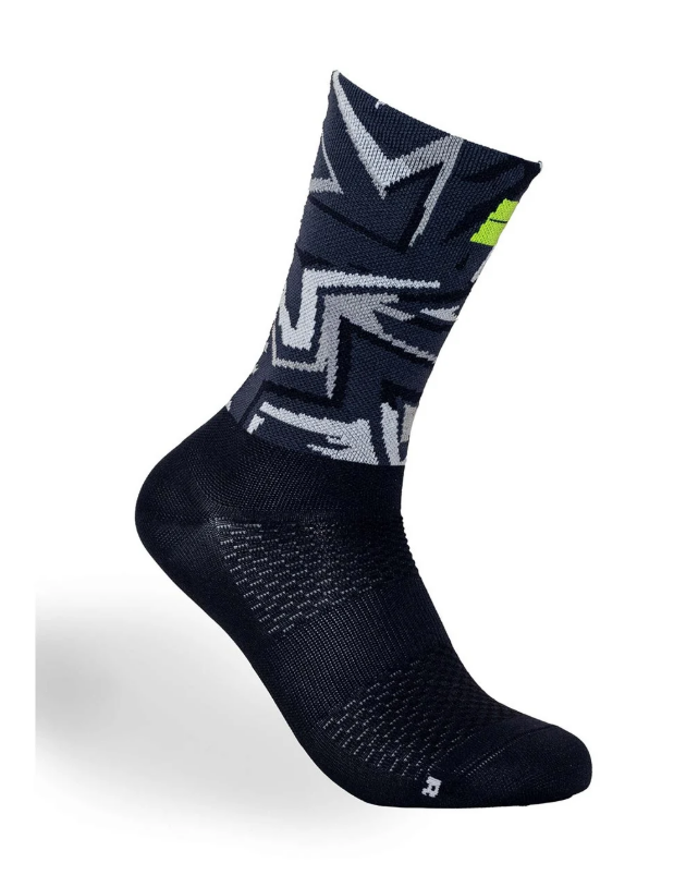 Bengio kart sokken k-summer zwart / fluo geel