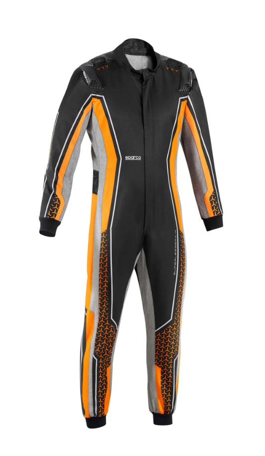 Sparco  Superleggera kart overall FIA 8877-2022 - Zwart / Fluor Oranje