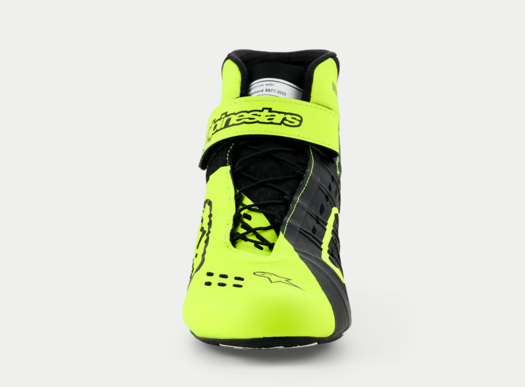 Chaussures de karting Alpinestars KX V3 homologuées FIA, jaune fluo/noir