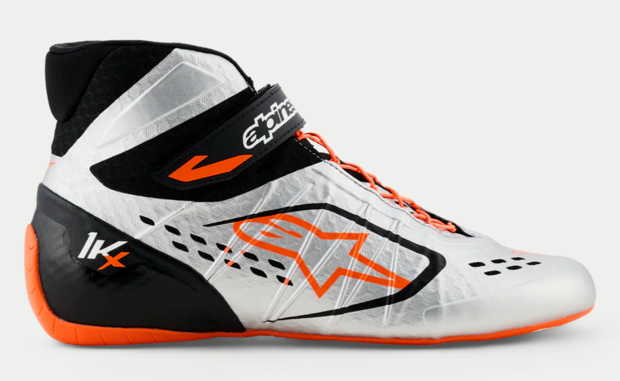 Alpinestars KX V3 FIA gekeurde kartschoenen oranje/zilver