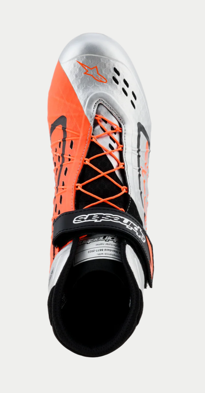 Alpinestars KX V3 FIA gekeurde kartschoenen oranje/zilver