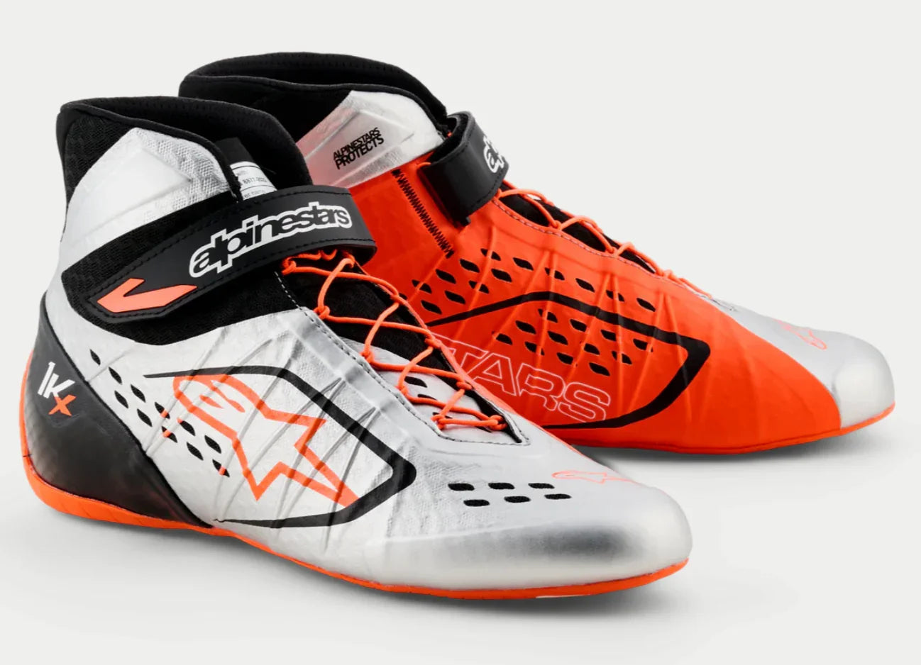 Alpinestars KX V3 FIA gekeurde kartschoenen oranje/zilver - KartKings