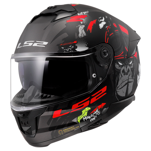 LS2 FF808 Stream II Angry monkey black / red