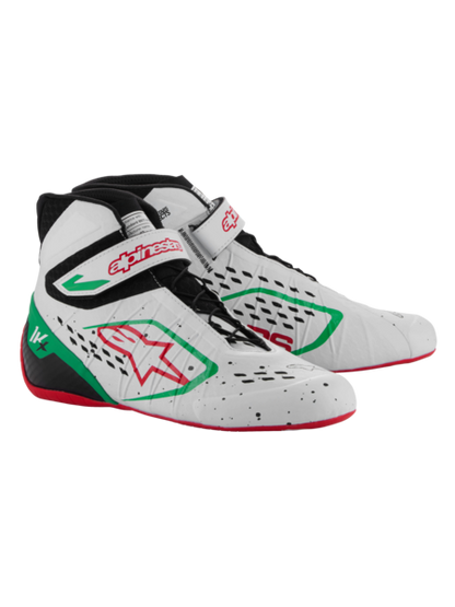 Alpinestars KX V3 Fia gekeurde kart schoenen Wit / groen / rood