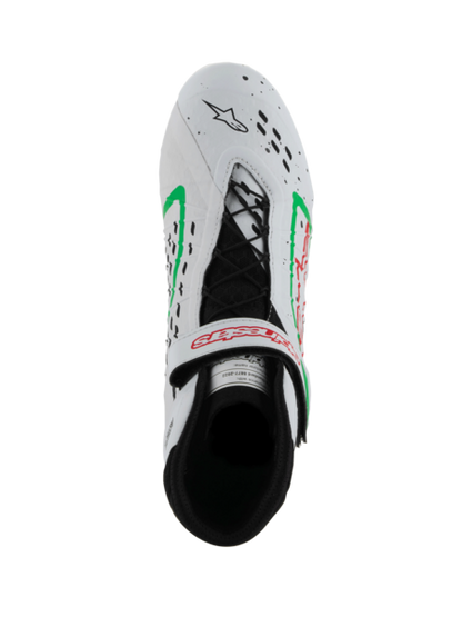 Alpinestars KX V3 Fia gekeurde kart schoenen Wit / groen / rood