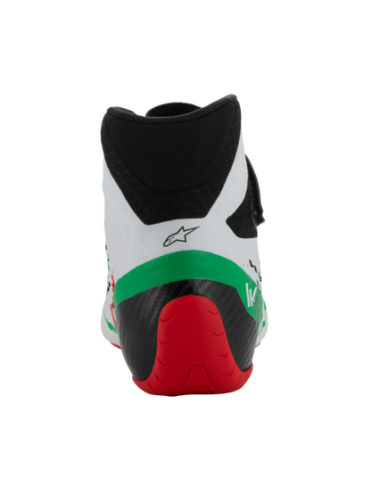 Chaussures de karting Alpinestars KX V3 FIA blanches/vertes/rouges