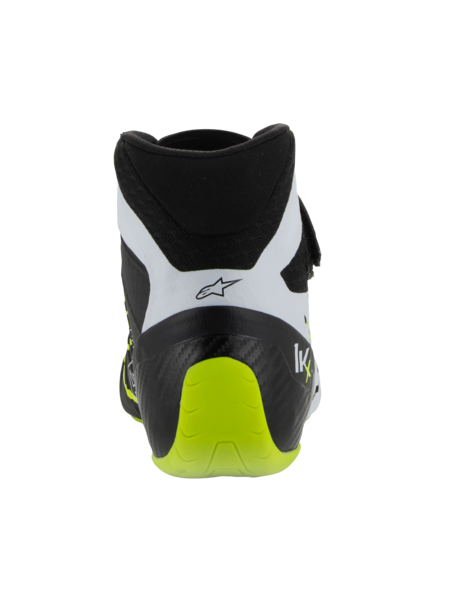 Chaussures de karting Alpinestars KX V3 homologuées FIA, noir/blanc/jaune fluo