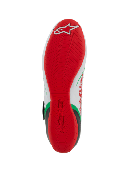 Alpinestars KX V3 Fia gekeurde kart schoenen Wit / groen / rood